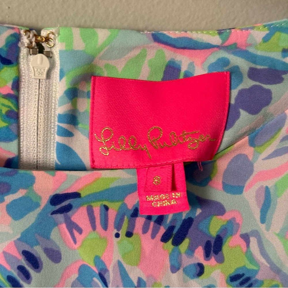 Lilly Pulitzer Darlah Print Ruffle Faux Wrap Dress in Shell of a Party - Picture 3 of 6